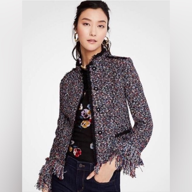 [Nwot] Ann Taylor Fiesta Tweed Jacket Blazer. Size Small